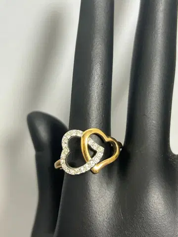 스와로브스키 SWAROVSKI 더블 하트 반지 17-18호