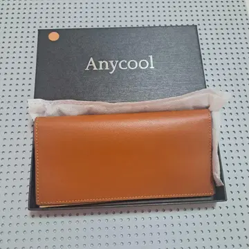 도치기 가죽 Anycool 장지갑 브라운 남녀 공용