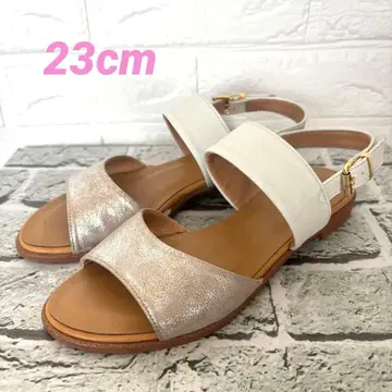 히미코 화이트 실버 샌들 23cm