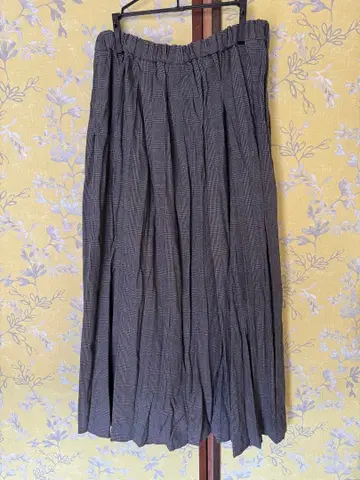 미즈이로 인드 체크 와셔 스커트 주름 가공 미즈이로 인드