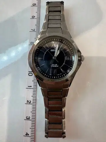 세이코 솔라 여성용 블랙 손목시계