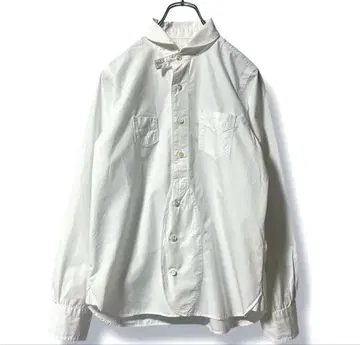 새상품급 턱 스트랩 HAVERSACK 라운드 칼라 셔츠 쁘띠 포켓 화이트