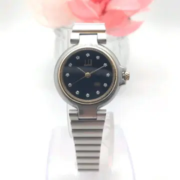 [ 작동품 ] 던힐 쿼츠 손목시계 여성용 실버 x 골드 관795z