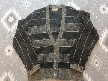 60s 빈티지 가디건 그레이 스웨터 울 니트 모헤어