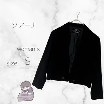 소아나 숏 기장 포멀 자켓 7부 소매 폴리에스테르