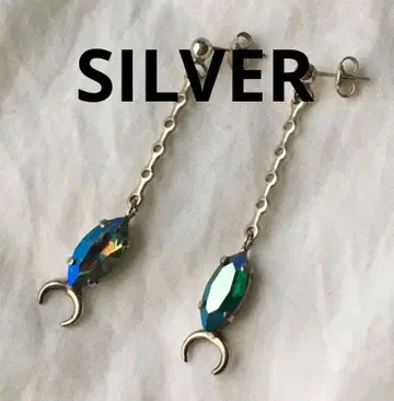 빈티지 오로라 유리 실버 귀걸이 SILVER 개성있는 마키스