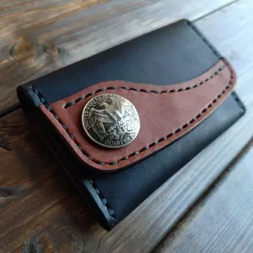 도치기 오일 가죽 가죽 코인 케이스 [핸드메이드품]