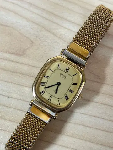 여성용 SEIKO 골드 메쉬 쿼츠 작동품