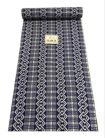 [면 유카타 옷감] 네이비 바탕 요시와라 츠나기