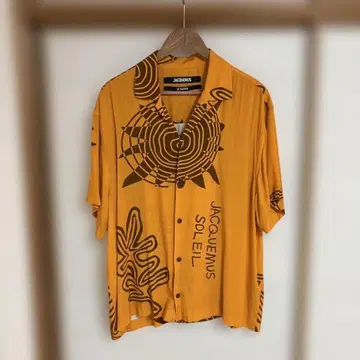 JACQUEMUS 자크 뮈스 오픈 카라 셔츠 반팔 48 사이즈