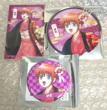 은혼 카구라 글리터 캔뱃지 아크릴 코스터 마루이