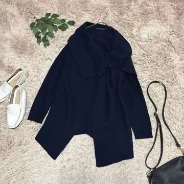 6969 미즈이로 인드 롱 니트 가디건 / 네이비 / 울 100%