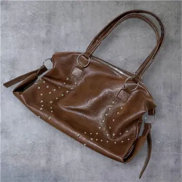 Y2K 스터드 가죽 백 Brown Shoulder Bag 00s