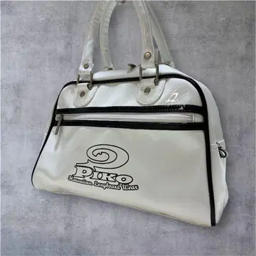 Y2K PIKO 에나멜 미니 보스턴 백 화이트 헤이세이 갸루 핸드백