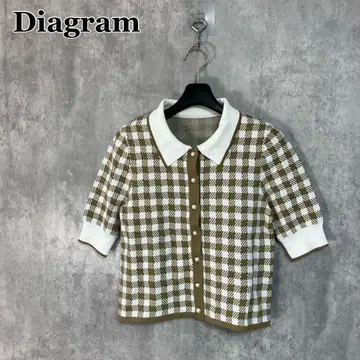 Diagram 체크 니트탑