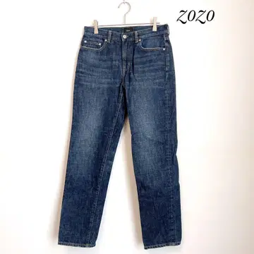ZOZO 스트레이트 데님 다크 블루 인디고 두꺼운 원단 a0415