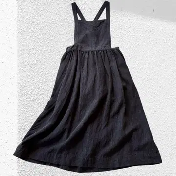 nest Robe 네스트로브 린넨 에이프런 드레스 랩 원피스 블랙