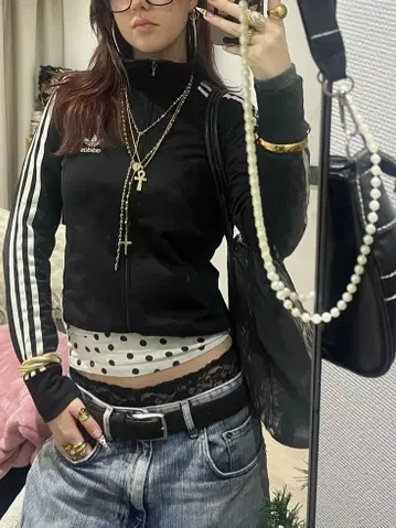 새상품급 adidas 트랙 자켓 숏 기장 파이어버드 블랙