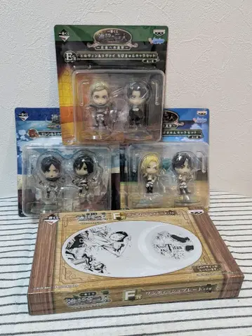 진격의 거인 치비큥 캐릭터 3개 세트 + 플레이트 제일복권