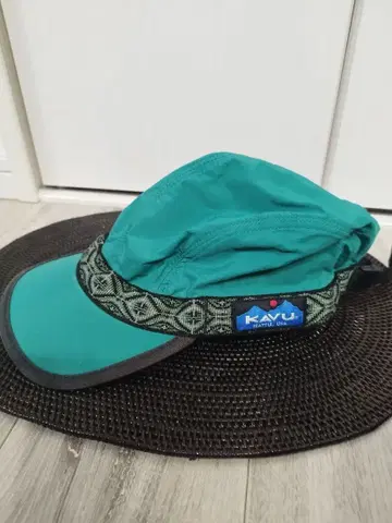 used 레어 USA제 KAVU 카부 나일론 캡 L 에메랄드