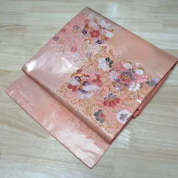 귀여운 색감 사라사 자수 당초 무늬 나고야 오비 고급 포멀에도 문제 없음