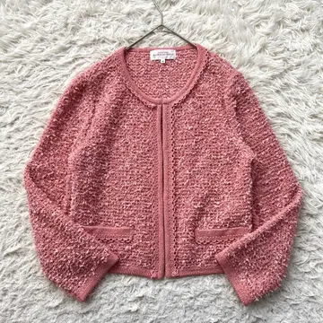 HANAE MORI 알마앙로즈 트위드 노카라 자켓 일본제