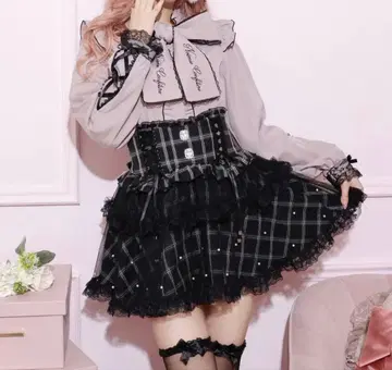 노에미 백리본 펄 튤 티어드 치마바지