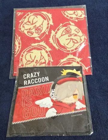 Crazy Raccoon 달마 핸드 타월 손수건 세트