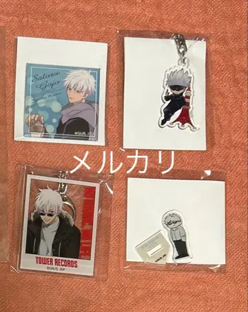 주술회전 고죠 사토루 캔뱃지 키링 미니 아크릴 스탠드 4점