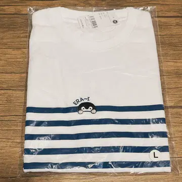 코우펜짱 티셔츠 보더 화이트 L 사이즈 면 100%