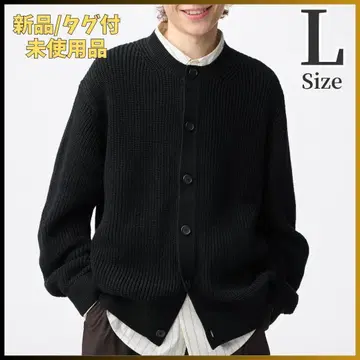 메구로 렌 착용 GU 릴리얀 크루넥 가디건 블랙 L 사이즈