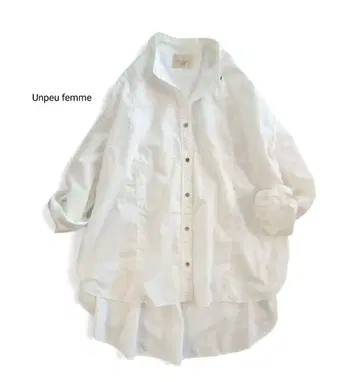 앰프팜 코튼 오버 사이즈 롱 셔츠 밴드 카라