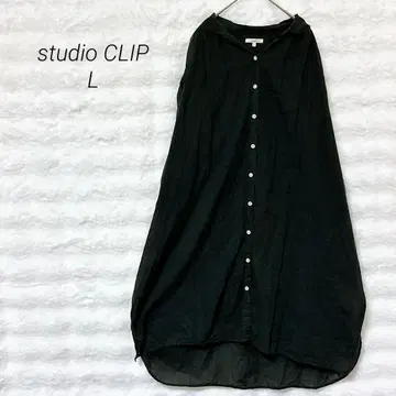 스튜디오 클립 롱 셔츠 원피스 넉넉한 심플 비침 봄/여름
