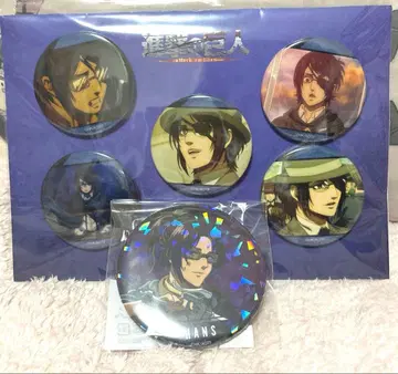 진격의 거인 한지 조에 캔뱃지 장면 사진 5개 세트 신작 홀로그램