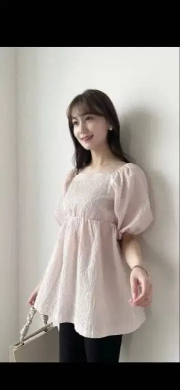 하루히로인 HALUHIROINE 자카드 튜닉 핑크