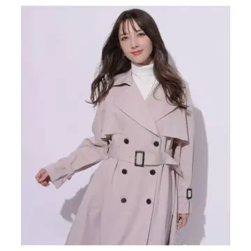 Apuweiser-riche 케이프 라이트 트렌치코트 핑크 베이지