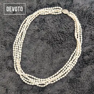 DEVOTO 담수 진주 5연 다중 롱 목걸이 ITALY