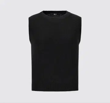 유니클로 캐시미어 크루넥 숏 스웨터 (슬리브리스)