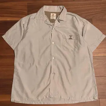 50s 60s Enro 실크 셔츠 반팔 실버 그레이