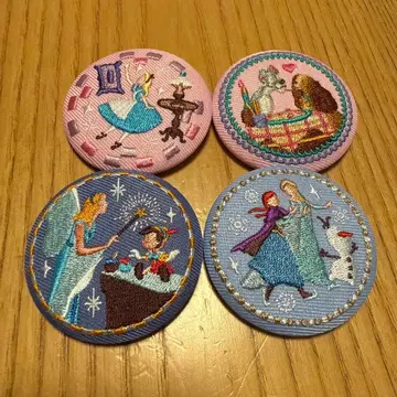 자수 핀 배지 세트 4개