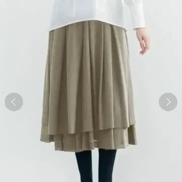 미즈이로 인드 mizuiro ind 더블 헴턱 스커트 카키