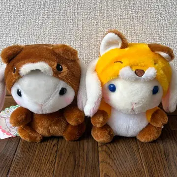 포테우사 롯삐 봉제 인형 2종 세트 토끼 모몽가