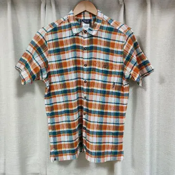 파타고니아 AC얀다이 셔츠 M 체크 블루 오렌지 52921