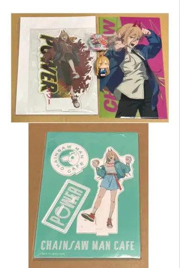 체인소 맨 GIGO 카페 기다림 아크릴 스탠드 미니 캔뱃지 파워