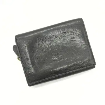 일비종떼 3단 폴더형 지갑 컴팩트 지갑 로고 엠보 천연 가죽