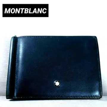 몽블랑 MONTBLANC 머니클립 카드 수납 이단 접이식 지갑 블랙