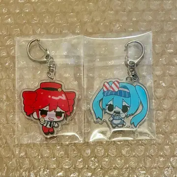 메즈마라이저 중음 테토 하츠네 미쿠 양면 키링 세트 슈링크 포함 레어