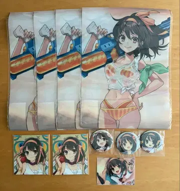 스즈미야 하루히 제비뽑기당 SOS단 캔뱃지 색지 클리어 포스터