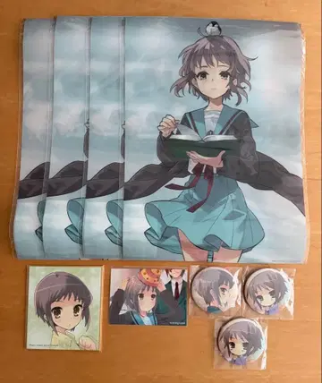 스즈미야 하루히 제비뽑기당 나가토 SOS단 캔뱃지 색지 클리어 포스터