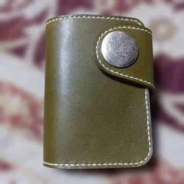 도치기 가죽 풀업 그린 숏 지갑